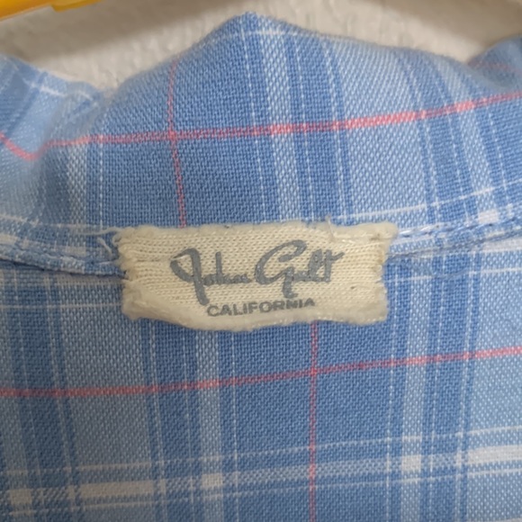 pacsun blue plaid button crop top - Picture 3 of 3